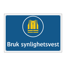 Bruk synlighetsvest