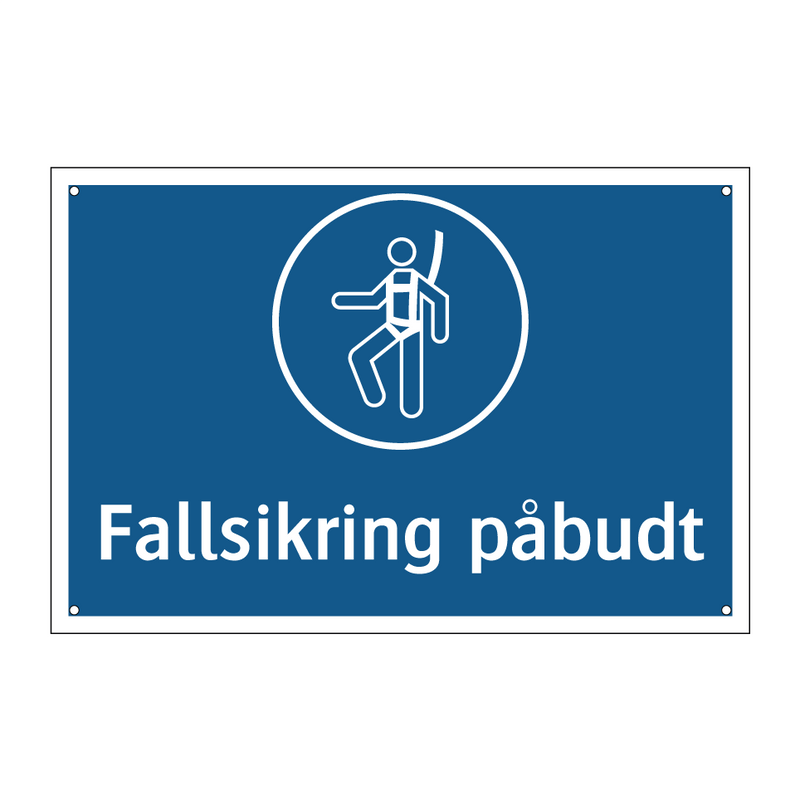 Fallsikring påbudt
