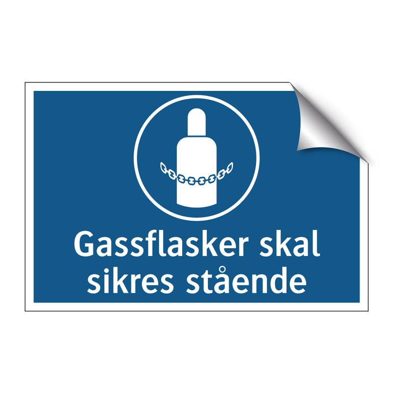 Gassflasker skal sikres stående