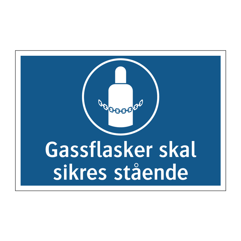 Gassflasker skal sikres stående