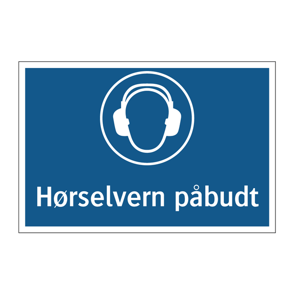 Hørselvern påbudt & Hørselvern påbudt & Hørselvern påbudt & Hørselvern påbudt