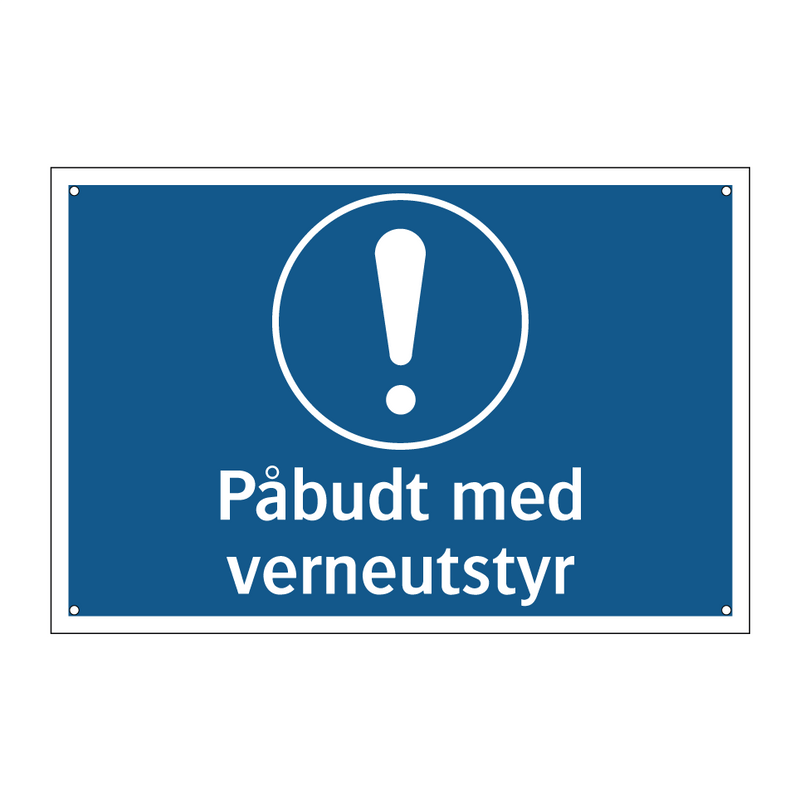 Påbudt med verneutstyr