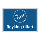 Røyking tillatt