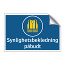 Synlighetsbekledning påbudt