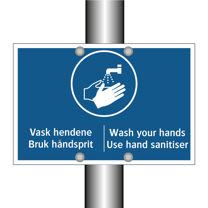 Vask hendene Bruk håndsprit - Wash your hands Use hand sanitiser