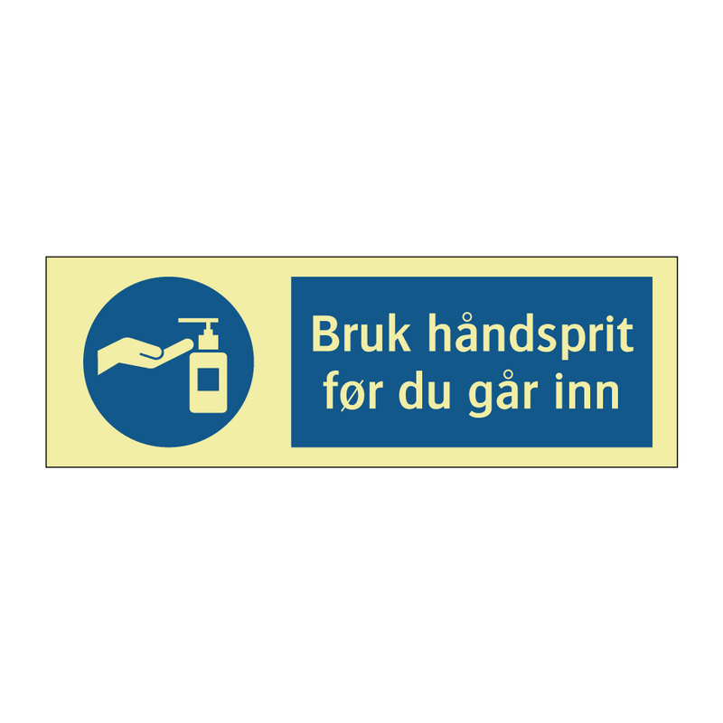 Bruk ha?ndsprit før du ga?r inn