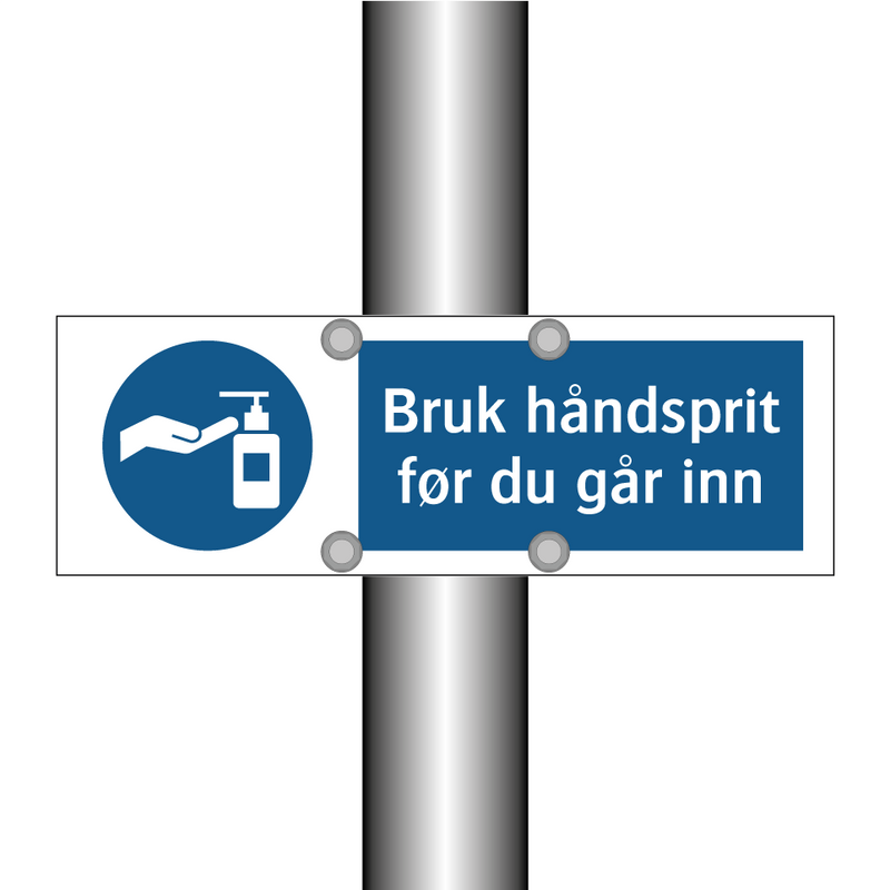 Bruk ha?ndsprit før du ga?r inn