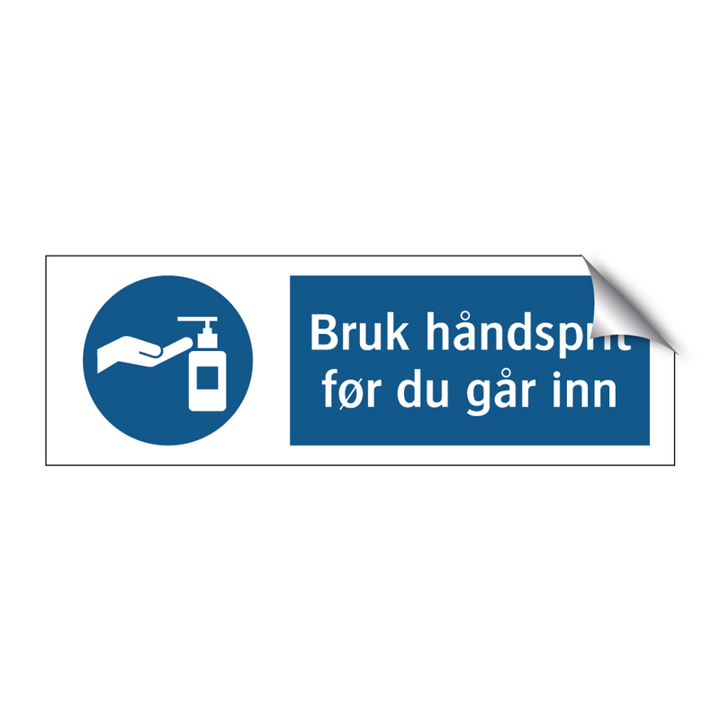 Bruk ha?ndsprit før du ga?r inn