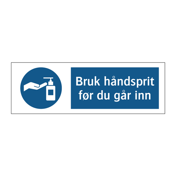 Bruk ha?ndsprit før du ga?r inn
