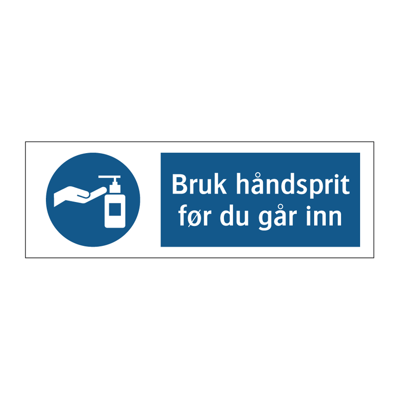 Bruk ha?ndsprit før du ga?r inn