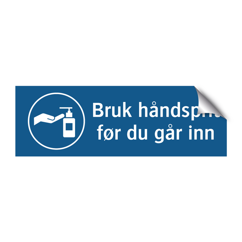 Bruk ha?ndsprit før du ga?r inn