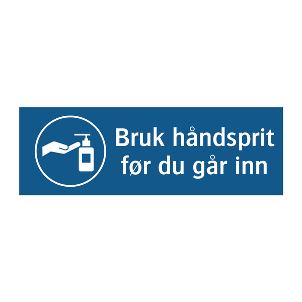 Bruk ha?ndsprit før du ga?r inn