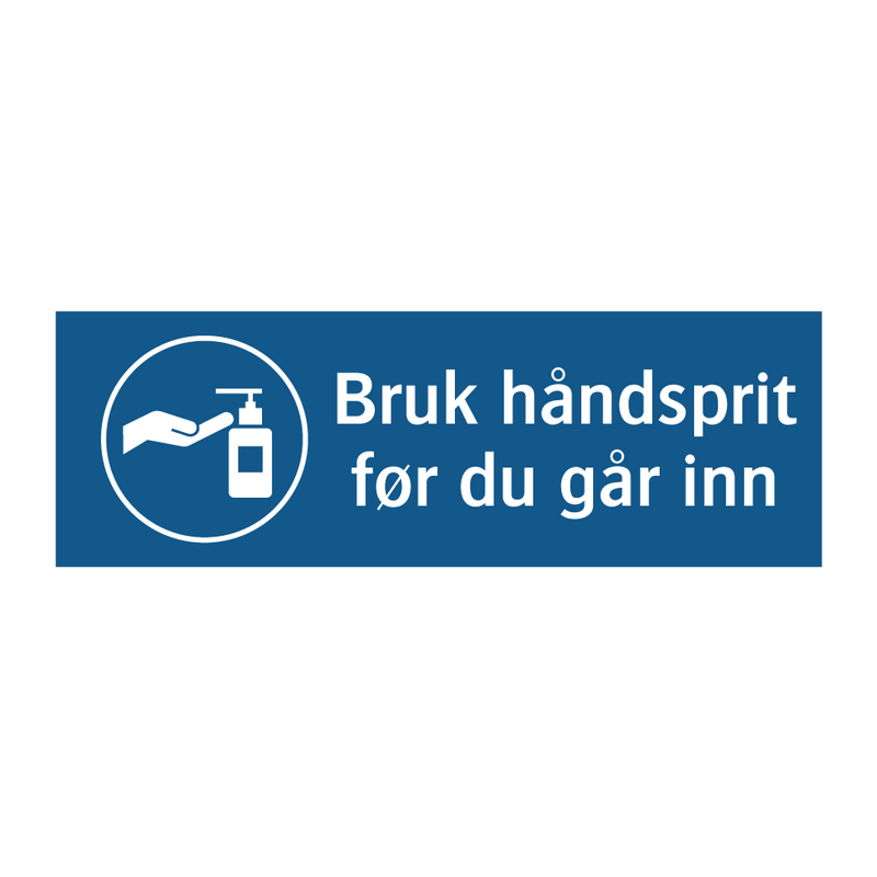 Bruk ha?ndsprit før du ga?r inn