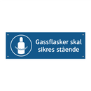 Gassflasker skal sikres sta?ende