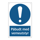 Påbudt med verneutstyr