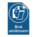 Bruk ansiktsvern