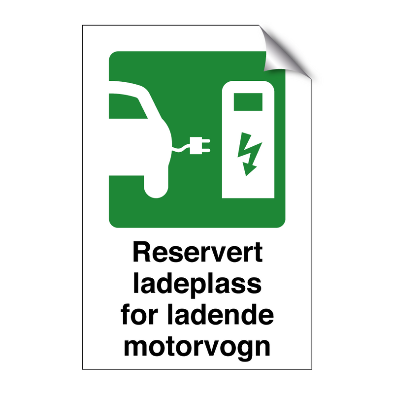 Reservert ladeplass for ladende motorvogn & Reservert ladeplass for ladende motorvogn