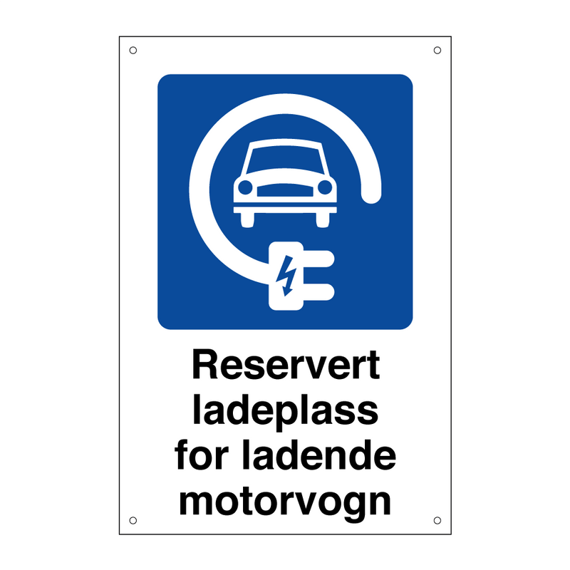 Reservert ladeplass for ladende motorvogn & Reservert ladeplass for ladende motorvogn