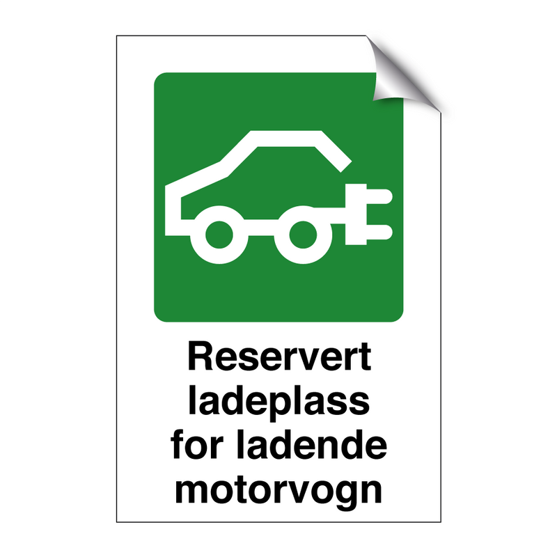 Reservert ladeplass for ladende motorvogn & Reservert ladeplass for ladende motorvogn