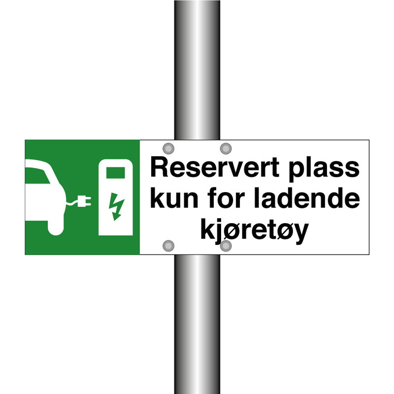 Reservert plass kun for ladende kjøretøy & Reservert plass kun for ladende kjøretøy