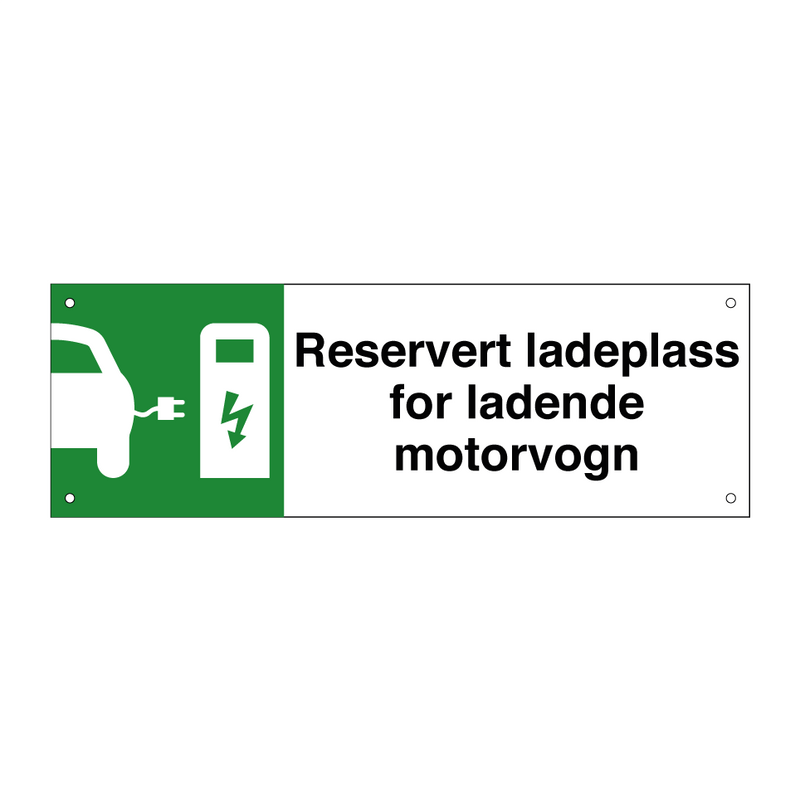 Reservert ladeplass for ladende motorvogn & Reservert ladeplass for ladende motorvogn