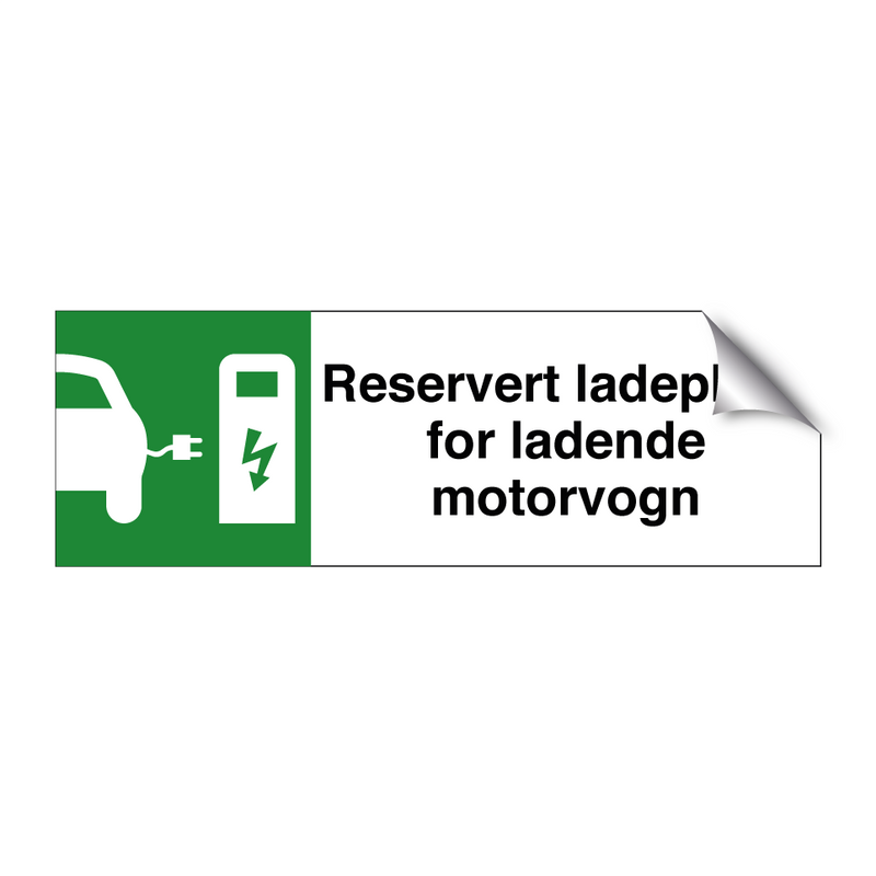 Reservert ladeplass for ladende motorvogn & Reservert ladeplass for ladende motorvogn