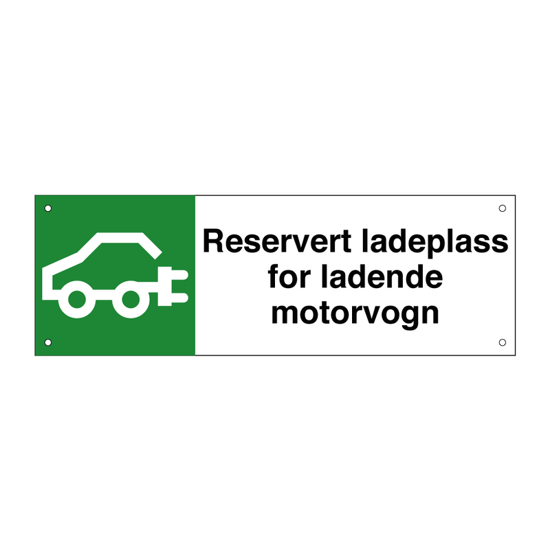 Reservert ladeplass for ladende motorvogn & Reservert ladeplass for ladende motorvogn