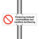 Parkering forbudt overtredelse kan medføre borttauing