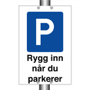 Rygg inn når du parkerer & Rygg inn når du parkerer & Rygg inn når du parkerer