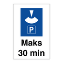 Maks 30 min & Maks 30 min & Maks 30 min & Maks 30 min & Maks 30 min & Maks 30 min & Maks 30 min