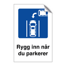 Rygg inn når du parkerer & Rygg inn når du parkerer & Rygg inn når du parkerer