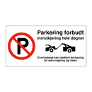Parkering forbudt inn- utkjøring hele døgnet & Parkering forbudt inn- utkjøring hele døgnet