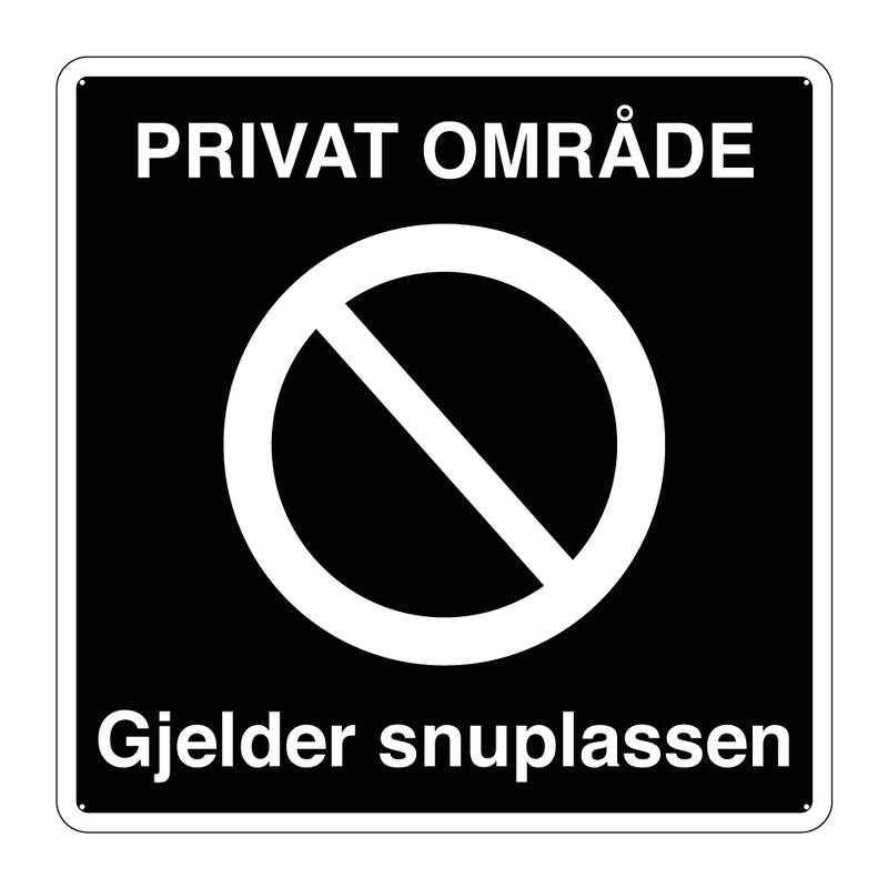 Privat område Gjelder snuplassen