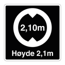 Maks høyde - 2,1m