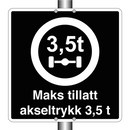 Maks tillatt akseltrykk 3,5 t