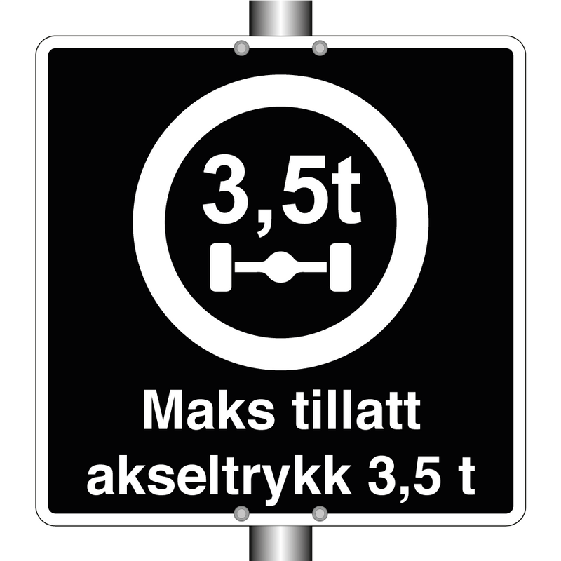 Maks tillatt akseltrykk 3,5 t & Maks tillatt akseltrykk 3,5 t