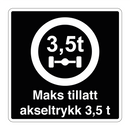 Maks tillatt akseltrykk 3,5 t