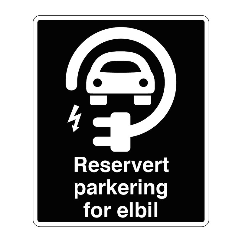 Reservert parkering for elbil & Reserverat parkering for elbil & Reserverat parkering for elbil