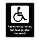 Reserverat parkering for bevegelseshemmede