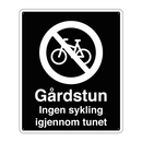 Gårdstun ingen sykling igjennom tunet