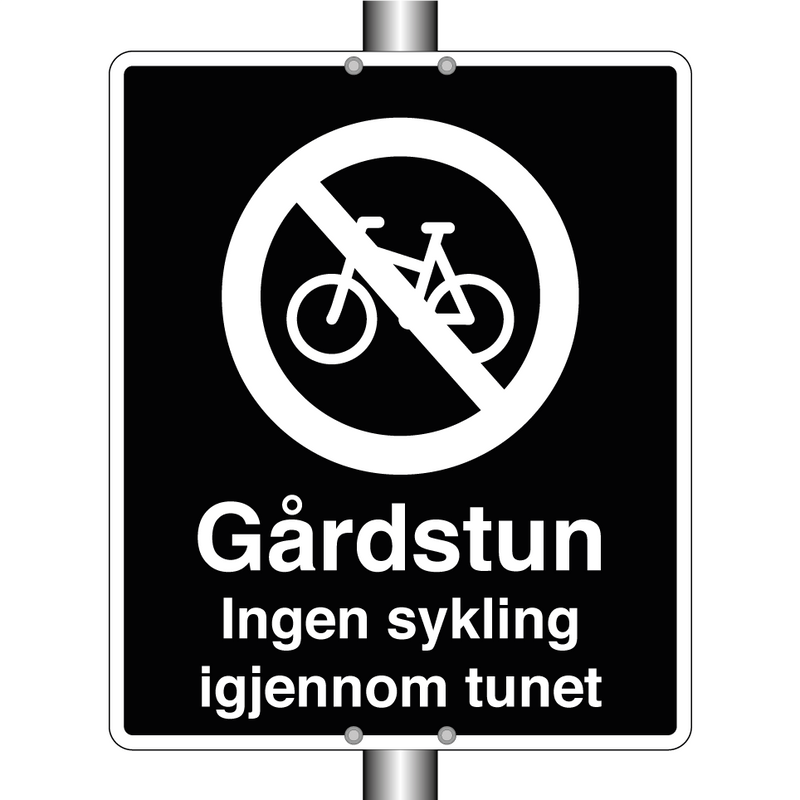 Gårdstun ingen sykling igjennom tunet & Gårdstun ingen sykling igjennom tunet