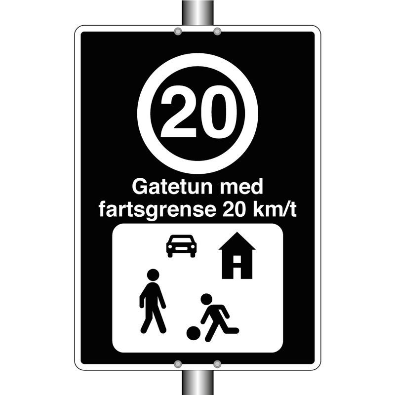 Gatetun med fartsgrense 20 km/t & Gatetun med fartsgrense 20 km/t & Gatetun med fartsgrense 20 km/t