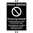 Privat område Parkering forbudt
