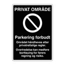 Privat område Parkering forbudt