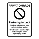 Privat område Parkering forbudt