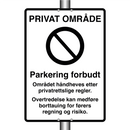 Privat område Parkering forbudt