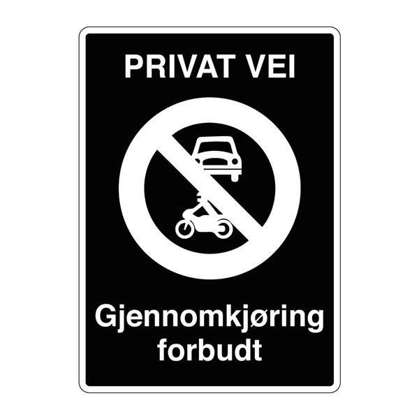 Privat vei Gjennomkjøring forbudt