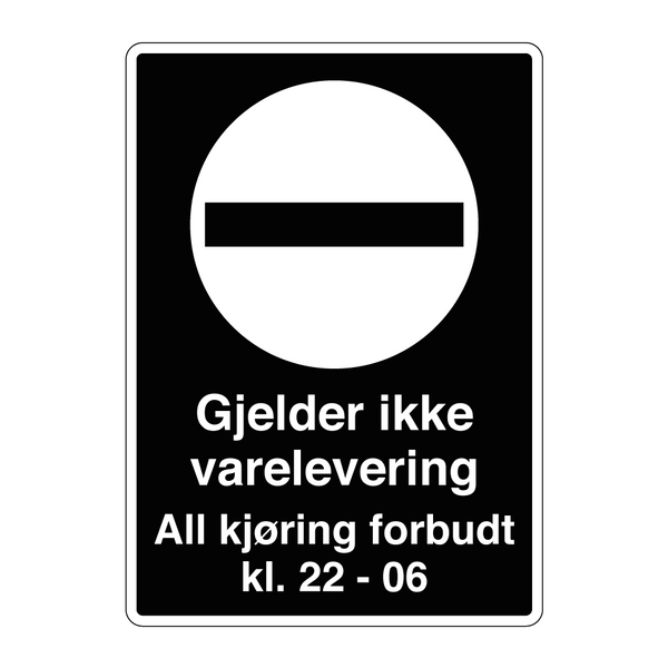 Gjelder ikke varelevering kl. 22-06