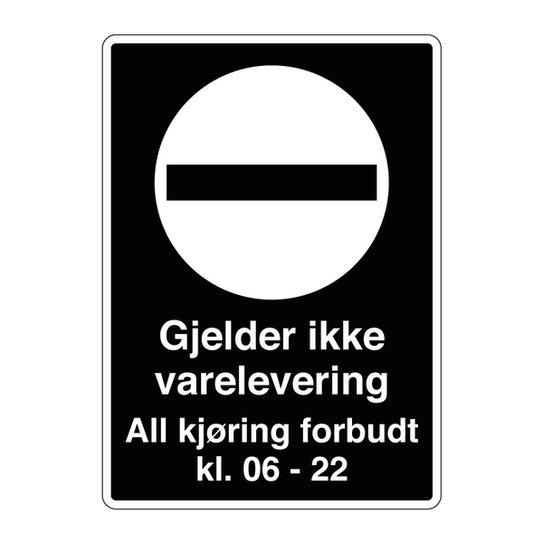 Gjelder ikke varelevering kl. 06-22