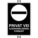 Privat vei gjennomkjøring forbudt